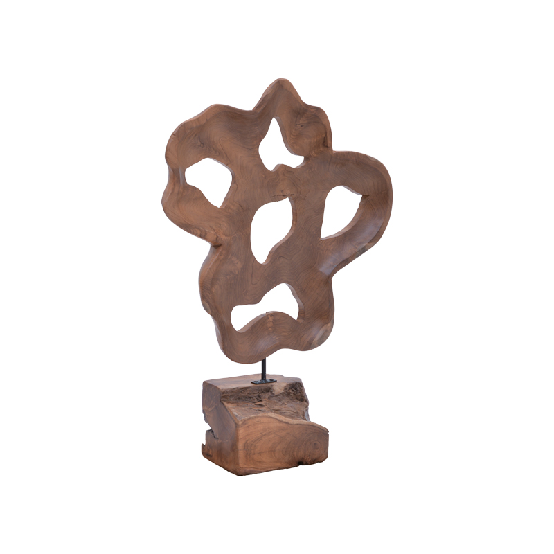 product_pako_315-000022 Επιτραπέζιο διακοσμητικό Strab Inart φυσικό ξύλο teak-μέταλλο 49x15x70εκ - Image 1