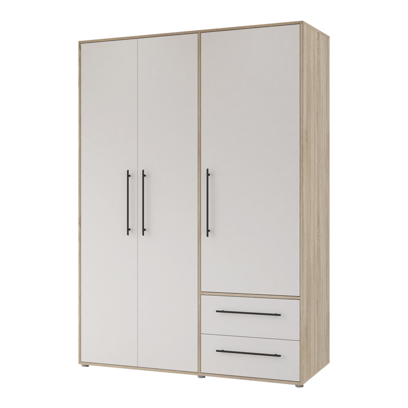 product_pako_318-000001 Ντουλάπα ρούχων Razol τρίφυλλη λευκό-sonoma μελανίνης 144.5x59x200εκ - Image 1