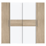 Ντουλάπα ρούχων Closet τετράφυλλη sonoma oak-λευκό μελαμίνης 200x61.5x190.5εκ - Image 3