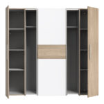 Ντουλάπα ρούχων Closet τετράφυλλη sonoma oak-λευκό μελαμίνης 200x61.5x190.5εκ - Image 4