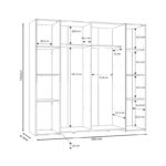 Ντουλάπα ρούχων Closet τετράφυλλη sonoma oak-λευκό μελαμίνης 200x61.5x190.5εκ - Image 5