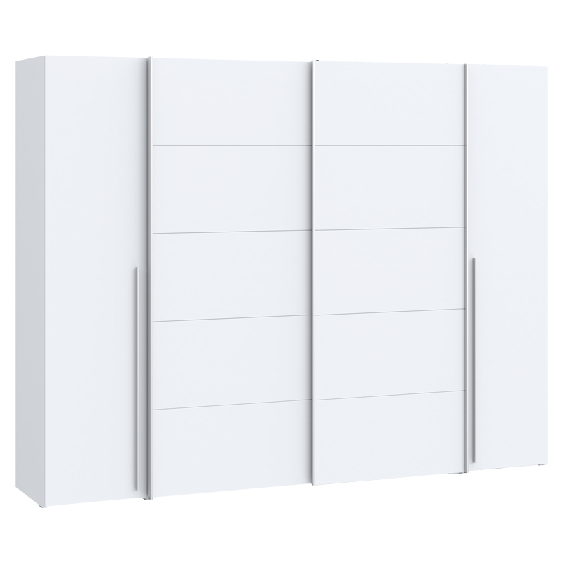 product_pako_318-000004 Ντουλάπα ρούχων Verzo τετράφυλλη λευκό μελαμίνης 270.5x61.5x210.5εκ - Image 1