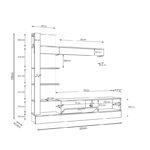 Σύνθετο σαλονιού Dranko μαύρο-oak μελαμίνης 205x41.5x192εκ - Image 5