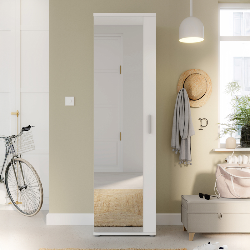 product_pako_318-000039 Παπουτσοθήκη-Ντουλάπα Cabino μελαμίνη σε λευκή απόχρωση 50.2x34.8x179εκ - Image 1