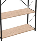 Βιβλιοθήκη Tikilmo oak μελαμίνης-μαύρο μέταλλο 88x34x180εκ - Image 4
