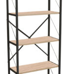 Βιβλιοθήκη Draizy oak μελαμίνης-μαύρο μέταλλο 63x30x150εκ - Image 3