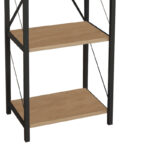 Βιβλιοθήκη Glase oak μελαμίνης-μαύρο μέταλλο 40x30x150εκ - Image 3