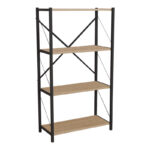 Βιβλιοθήκη Jackrey oak μελαμίνης-μαύρο μέταλλο 63x30x114εκ - Image 2