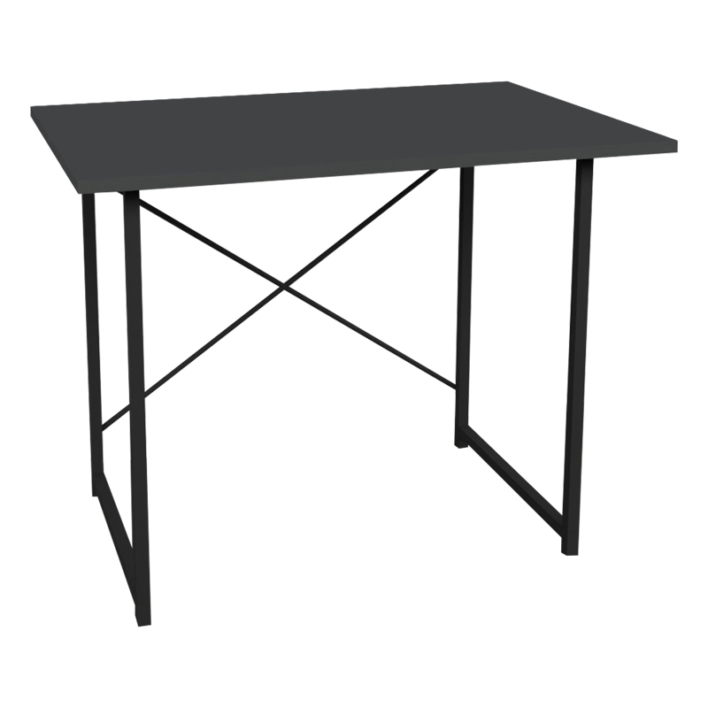 product_pako_321-000023 Γραφείο εργασίας Ustando ανθρακί μελαμίνης-μαύρο μέταλλο 90x60x72εκ - Image 1