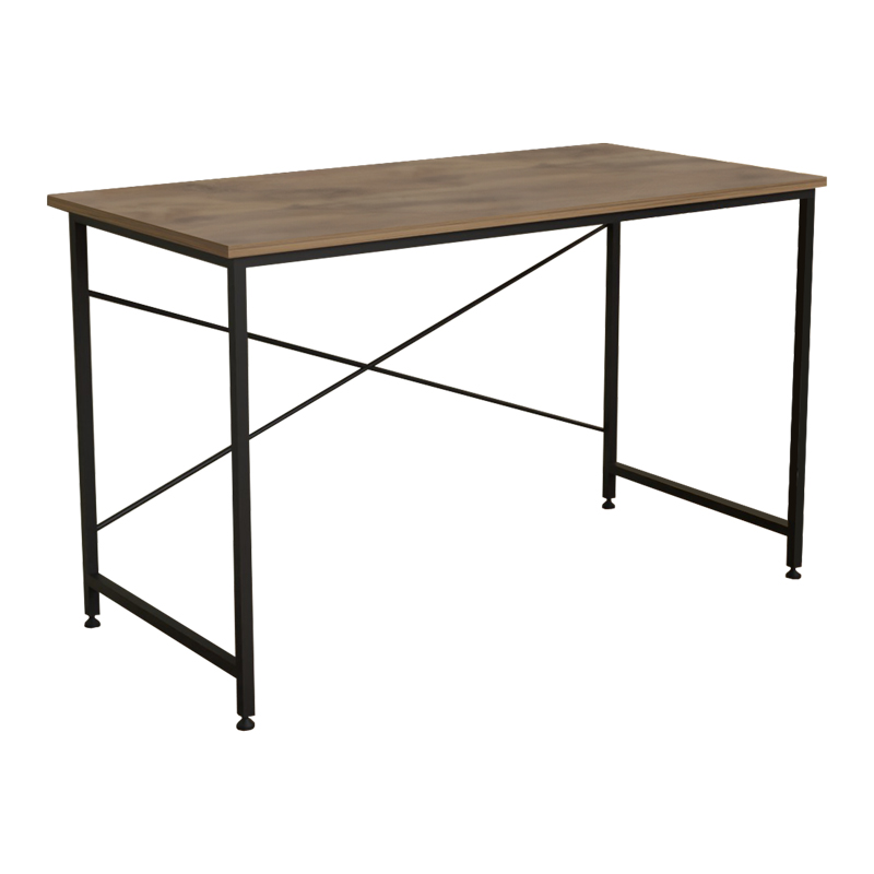 product_pako_321-000024 Γραφείο εργασίας Karvem oak μελαμίνης-μαύρο μέταλλο 120x60x73εκ - Image 1