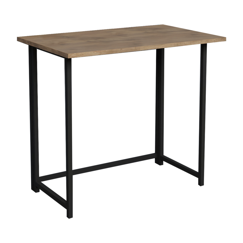 product_pako_321-000026 Γραφείο εργασίας τοίχου πτυσσόμενο Thox oak μελαμίνης-μαύρο μέταλλο 80x50x72εκ - Image 1