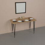 Τραπέζι Polkan oak μελαμίνης-μαύρο μέταλλο 120x60x73εκ - Image 2