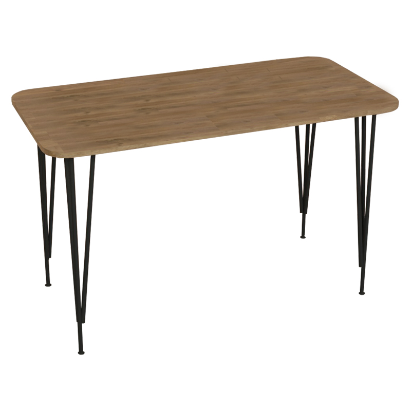 product_pako_321-000031 Τραπέζι Polkan oak μελαμίνης-μαύρο μέταλλο 120x60x73εκ - Image 1