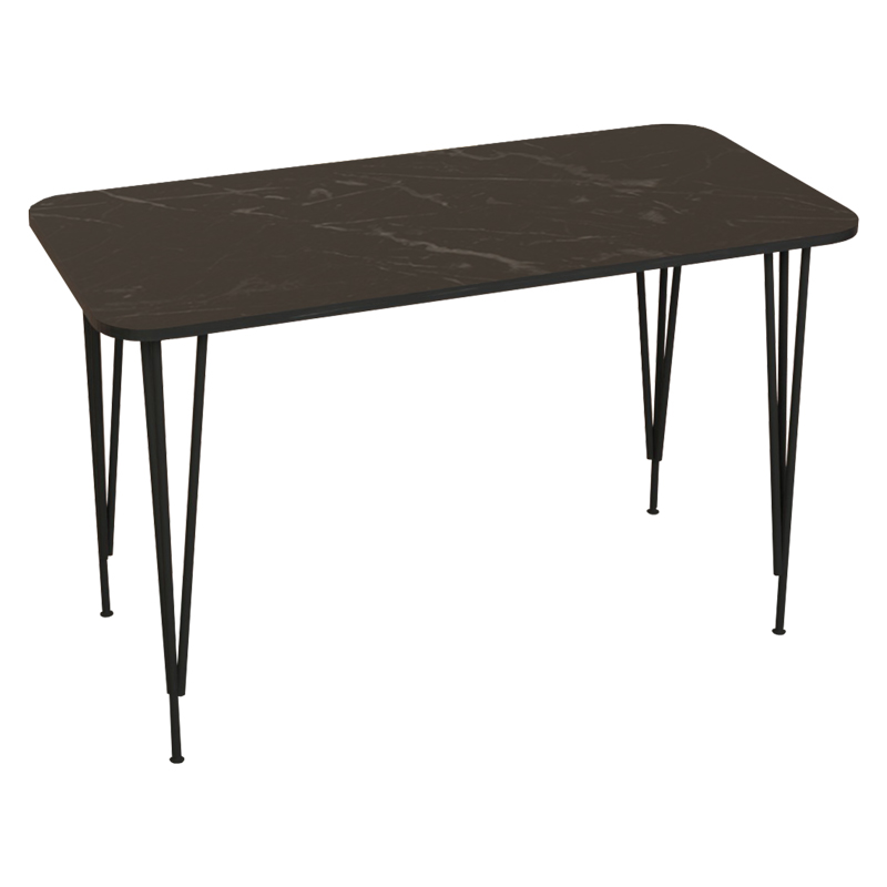 product_pako_321-000032 Τραπέζι Polkan μαύρο μαρμάρου μελαμίνης-μαύρο μέταλλο 120x60x73εκ - Image 1