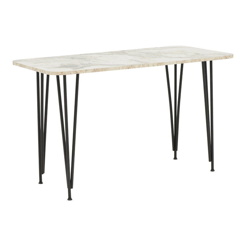 product_pako_321-000033 Τραπέζι Polkan λευκό μαρμάρου μελαμίνης-μαύρο μέταλλο 120x60x73εκ - Image 1