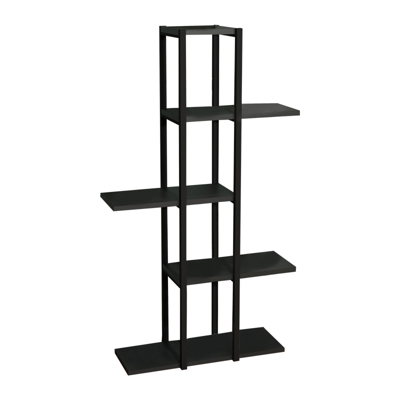 product_pako_321-000051 Επιδαπέδια ραφιέρα Ploko ανθρακί μελαμίνης-μαύρο μέταλλο 60x24x110εκ - Image 1