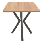 Τραπέζι Prestone oak μελαμίνης-μαύρο μέταλλο 70x70x75εκ - Image 3