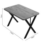 Τραπέζι Zeryin oak μελαμίνης-μαύρο μέταλλο 110x70x75εκ - Image 3