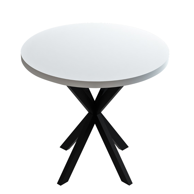 product_pako_321-000096 Τραπέζι Kalipso μελαμίνη σε λευκή απόχρωση και μαύρο μεταλλικό πόδι Φ70x75εκ - Image 1