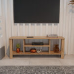 Έπιπλο τηλεόρασης Seref σε oak απόχρωση 120x30x47εκ - Image 3