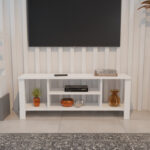 Έπιπλο τηλεόρασης Seref σε λευκή απόχρωση 120x30x47εκ - Image 3
