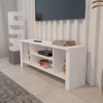 Έπιπλο τηλεόρασης Seref σε λευκή απόχρωση 120x30x47εκ - Image 4