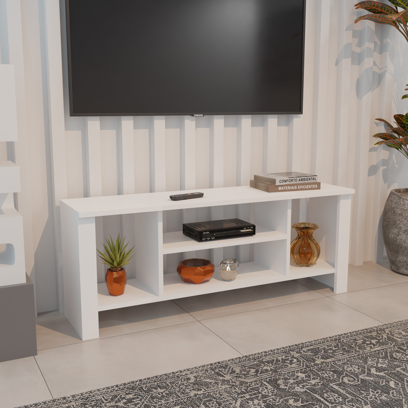 product_pako_321-000124 Έπιπλο τηλεόρασης Seref σε λευκή απόχρωση 120x30x47εκ - Image 1