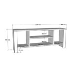 Έπιπλο τηλεόρασης Seref σε ανθρακί απόχρωση 120x30x47εκ - Image 5