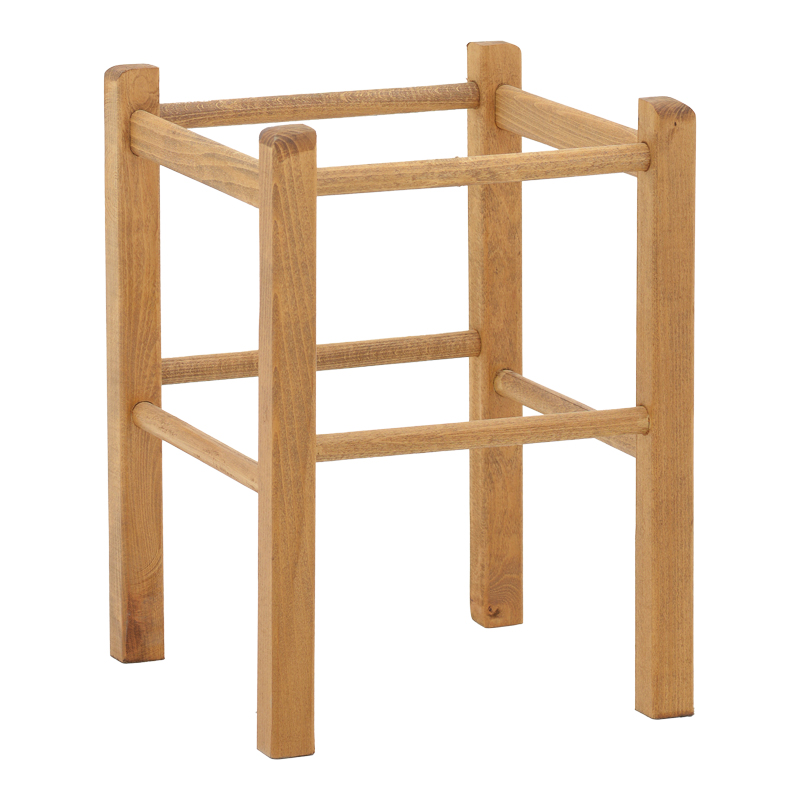 product_pako_325-000007 Σκαμπό καφενείου Oligor μασίφ ξύλο οξιάς λούστρο καρυδί 34x34x47εκ - Image 1