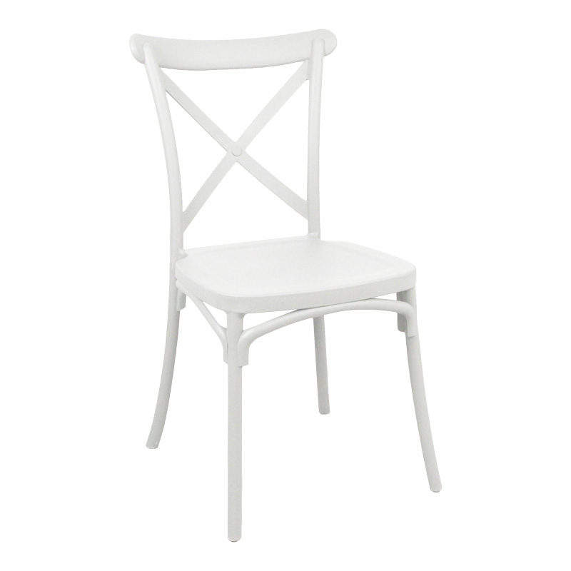 product_pako_326-000014 Καρέκλα Crossie στοιβαζόμενη pp σε λευκή απόχρωση 41x46x84εκ - Image 1