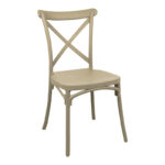 Καρέκλα Crossie στοιβαζόμενη pp σε απόχρωση cappucino 41x46x84εκ