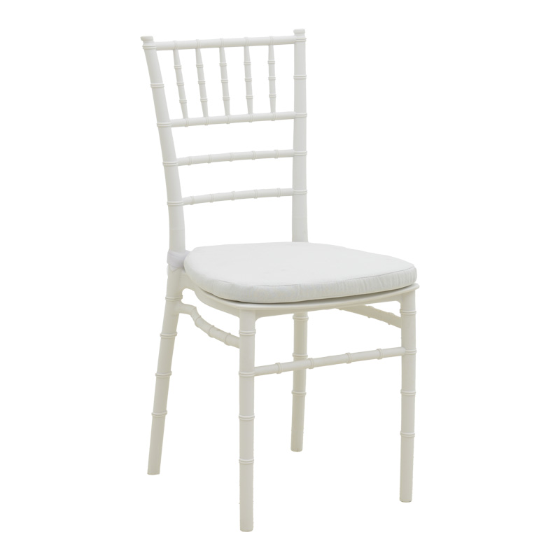 product_pako_326-000040 Καρέκλα Tiffany με μαξιλάρι pp σε λευκή απόχρωση 40x40x88εκ - Image 1