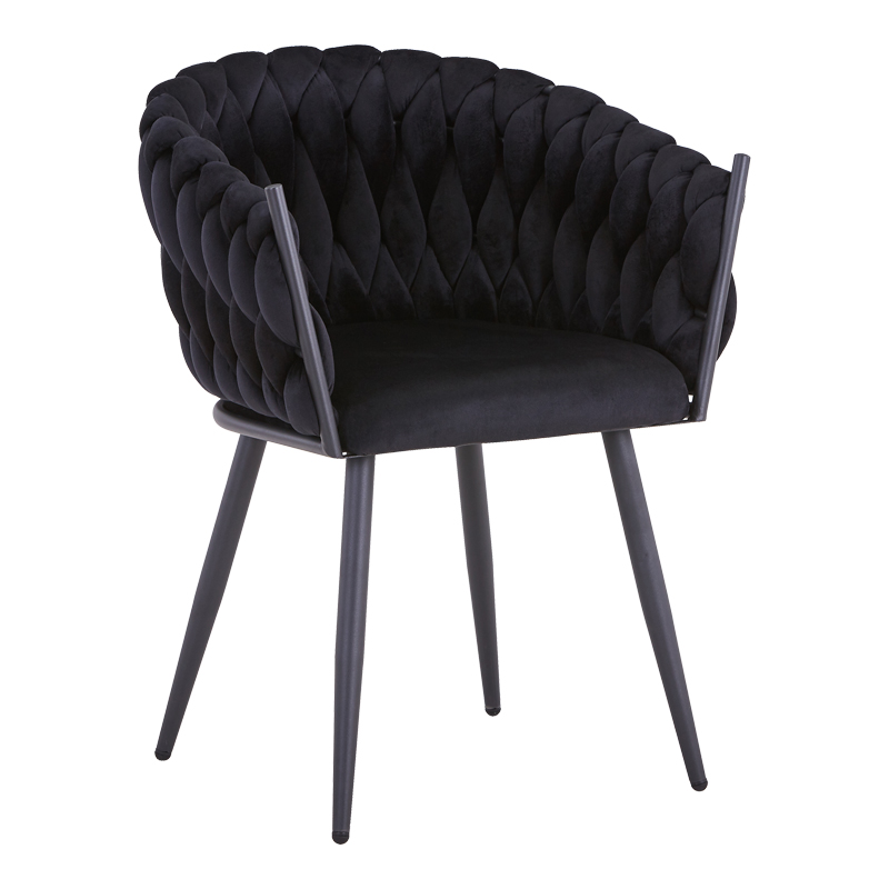 product_pako_327-000021 Πολυθρόνα Vivian μαύρο βελούδο-πόδι μαύρο μέταλλο 61x55x80εκ (Σετ 2 τεμαχίων) - Image 1