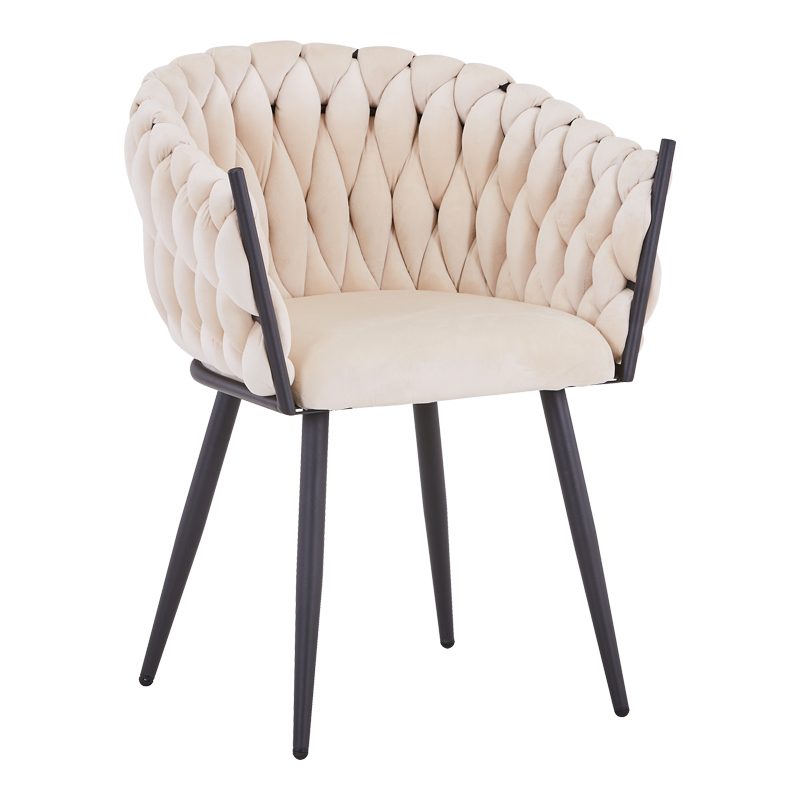 product_pako_327-000022 Πολυθρόνα Vivian μπεζ βελούδο-πόδι μαύρο μέταλλο 61x55x80εκ (Σετ 2 τεμαχίων) - Image 1