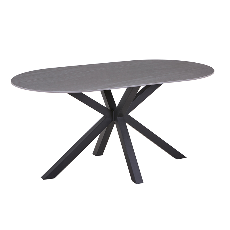 product_pako_327-000030 Τραπέζι Makrey γκρι μαρμάρου κεραμικό-μαύρο μέταλλο 160x90x75εκ - Image 1