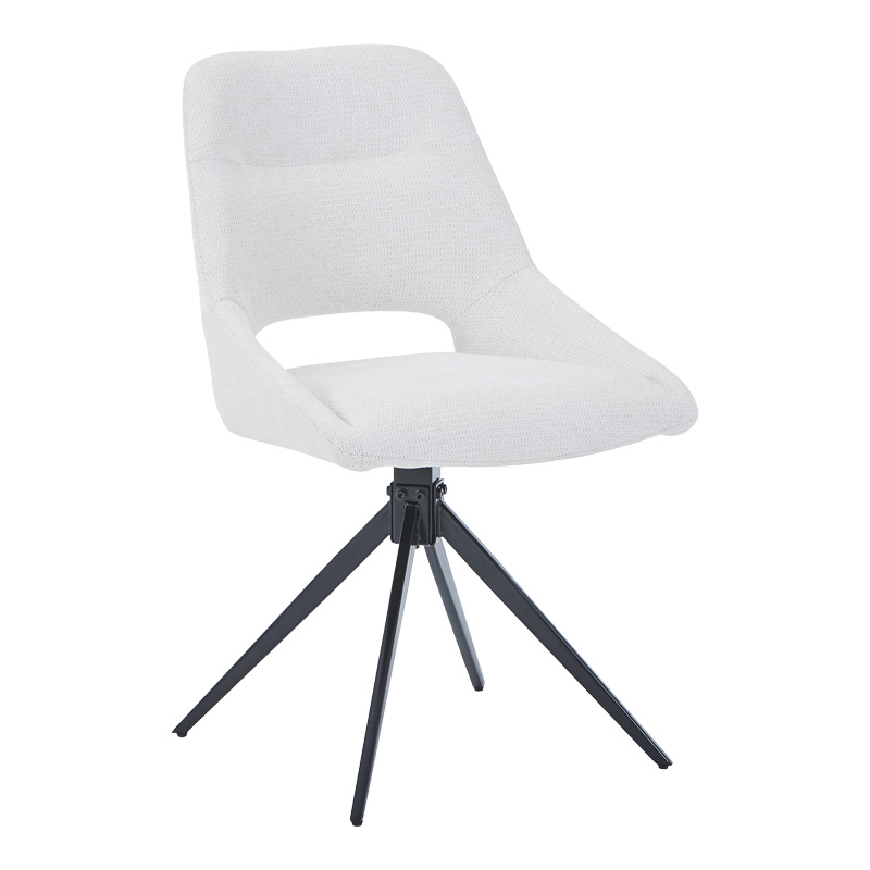 product_pako_327-000033 Καρέκλα περιστρεφόμενη Luciano I σε κρεμ ύφασμα-πόδι μεταλλικό μαύρο 52.5x54x85εκ - Image 1