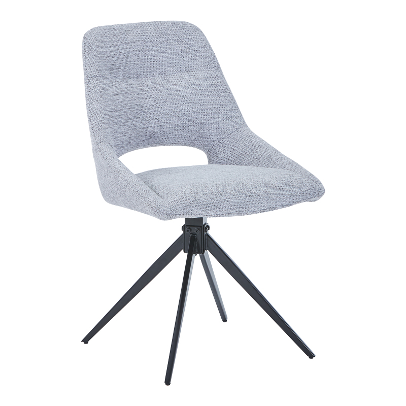 product_pako_327-000035 Καρέκλα περιστρεφόμενη Luciano I σε γκρι ύφασμα-πόδι μεταλλικό μαύρο 52.5x54x85εκ - Image 1
