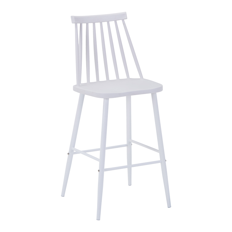 product_pako_327-000051 Σκαμπό μπαρ Aurora I pp σε λευκή απόχρωση-πόδι μεταλλικό λευκό 42x47x99εκ - Image 1