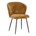 Καρέκλα Karg camel ύφασμα-πόδι μαύρο μέταλλο 57x62x80εκ (Σετ 2 τεμαχίων)