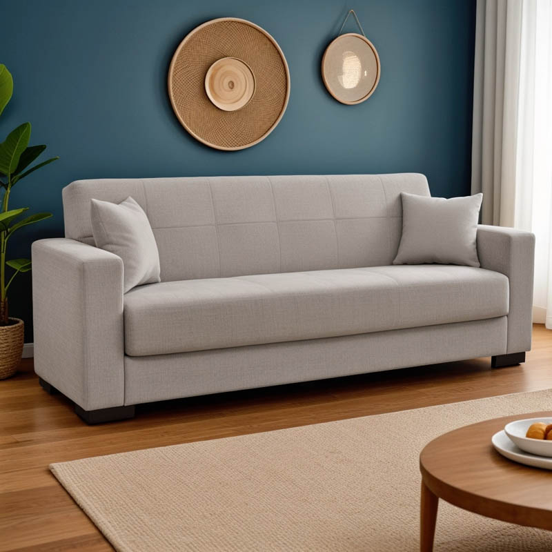 product_pako_328-000009 Καναπές-κρεβάτι με αποθηκευτικό χώρο τριθέσιος Vox γκρι-μπεζ ύφασμα 214x82x83εκ - Image 1