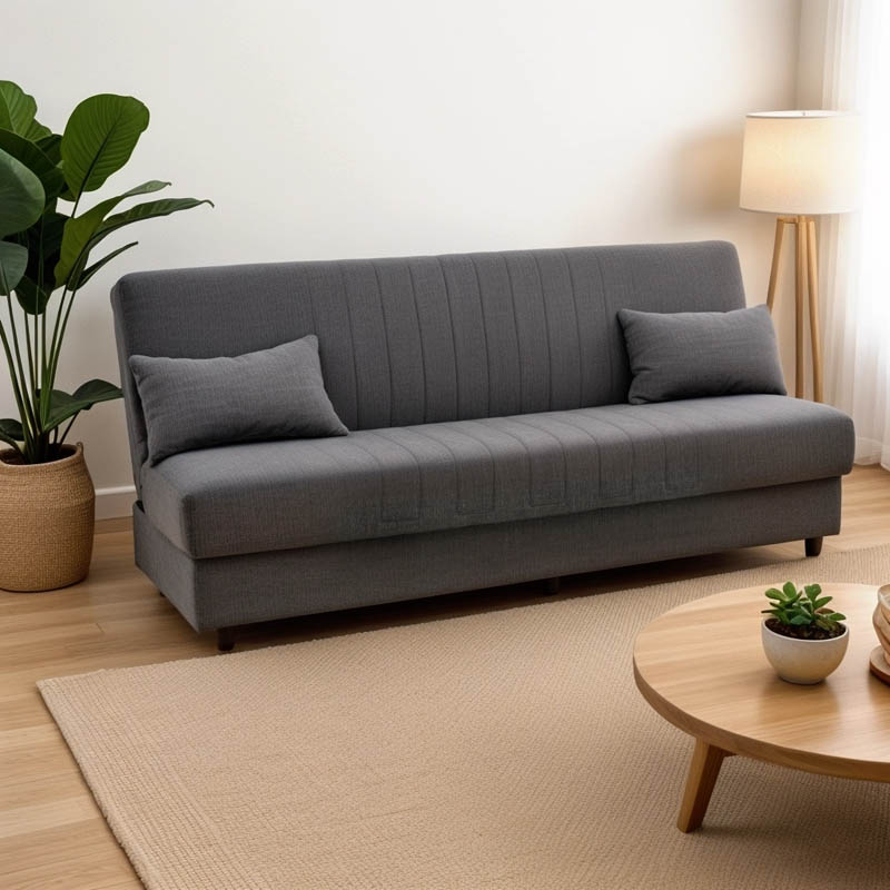 product_pako_328-000025 Καναπές-κρεβάτι με αποθηκευτικό χώρο τριθέσιος Romina ανθρακί ύφασμα 190x75x85εκ - Image 1