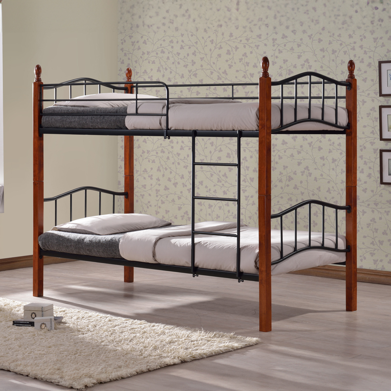 product_pako_330-000010 Κουκέτα Faryn ξύλο σε καρυδί απόχρωση-μαύρο μέταλλο 90x190εκ - Image 1