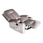 Πολυθρόνα relax Gessel βελούδο σε γκρι απόχρωση 80x90x98εκ - Image 2