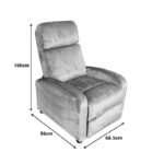 Πολυθρόνα relax Norva βελούδο σε γκρι απόχρωση 68.5x86x100εκ - Image 4