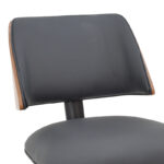 Καρέκλα Ubane μαύρο pu-πόδι καρυδί μέταλλο 53x62.5x85εκ - Image 6