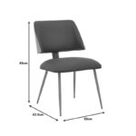 Καρέκλα Ubane μαύρο pu-πόδι καρυδί μέταλλο 53x62.5x85εκ - Image 9