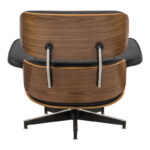 Πολυθρόνα-υποπόδιο relax Jenna μαύρο pu- plywood καρυδί-βάση χρωμίου 82x92x82εκ - Image 4