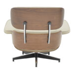 Πολυθρόνα-υποπόδιο relax Jenna μπεζ pu- plywood καρυδί-βάση χρωμίου 82x92x82εκ - Image 5