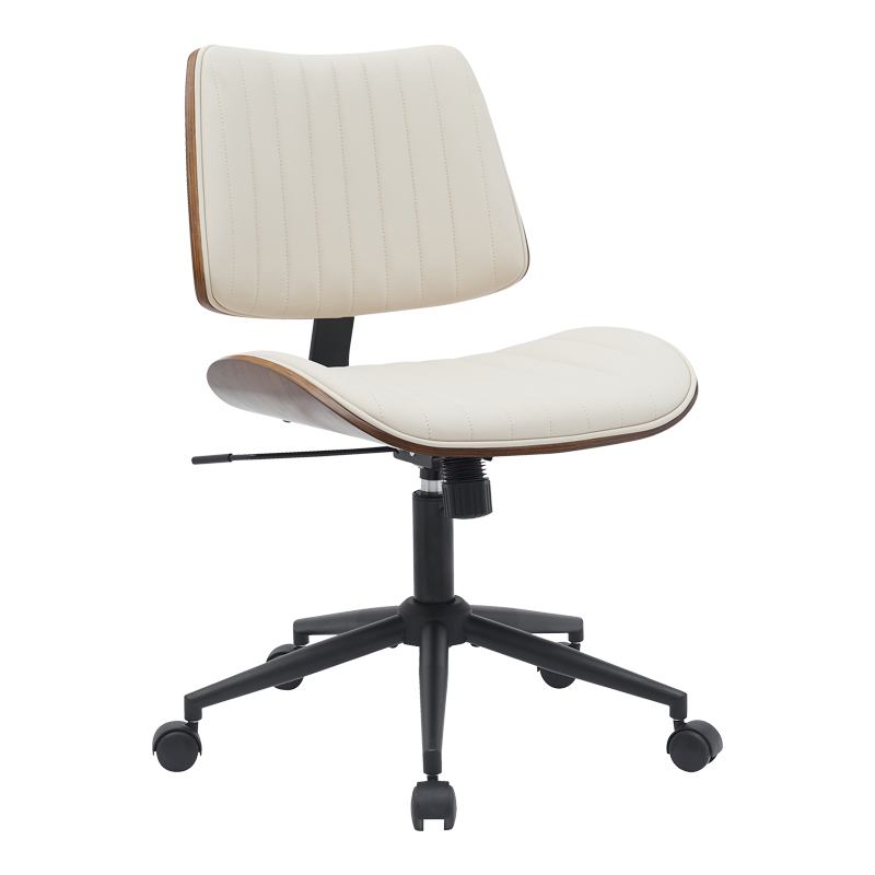 product_pako_332-000012 Καρέκλα γραφείου εργασίας Amani μπεζ pu-καρυδί plywood 52x54x90.5εκ - Image 1