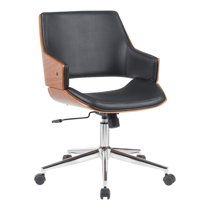 product_pako_332-000017 Καρέκλα γραφείου Setulo μαύρο pu-βάση χρωμίου 53x61x79-89εκ - Image 1
